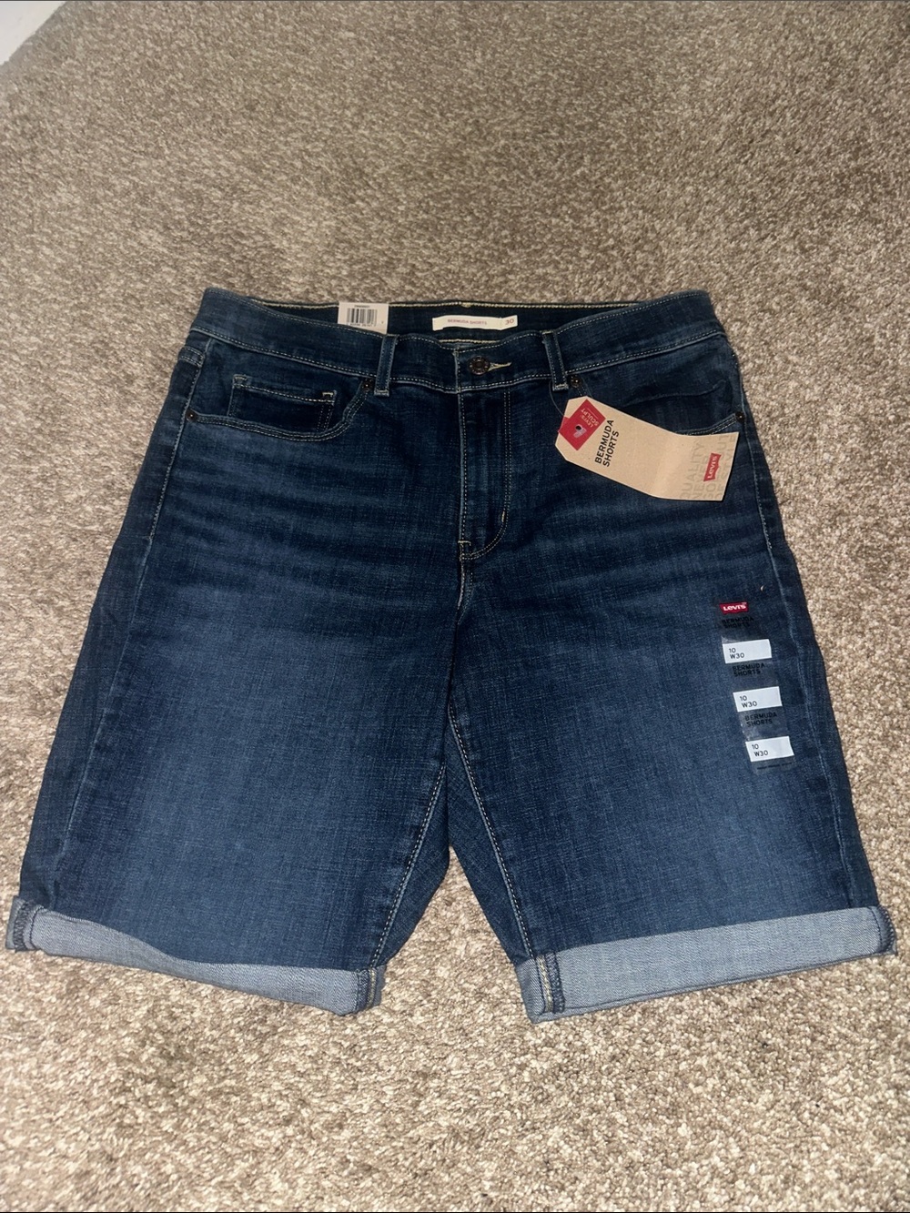 Levi's Dark Blue Denim Women's Rolled-Hem Shorts